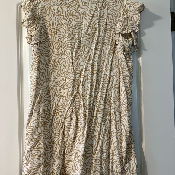 Japna Tan Flutter Sleeve Smocked Dress - Picture 2 of 3